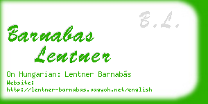 barnabas lentner business card