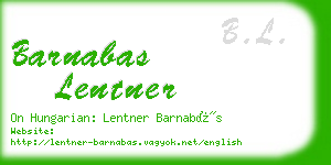 barnabas lentner business card